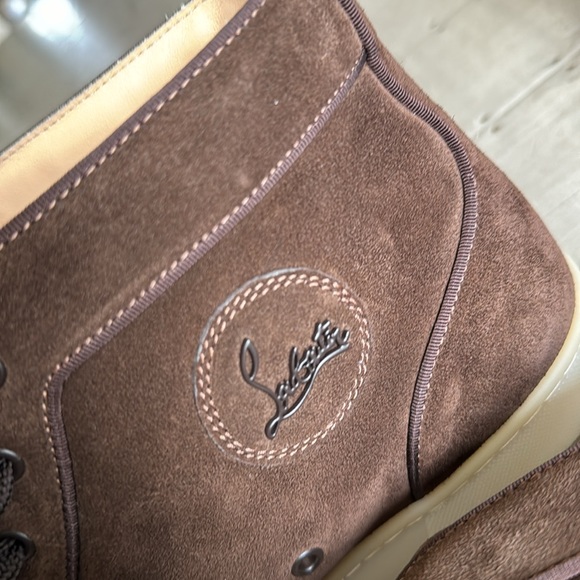 Christian Louboutin Louis orlato flat dark brown cosme suede high top sz 44 main image 4